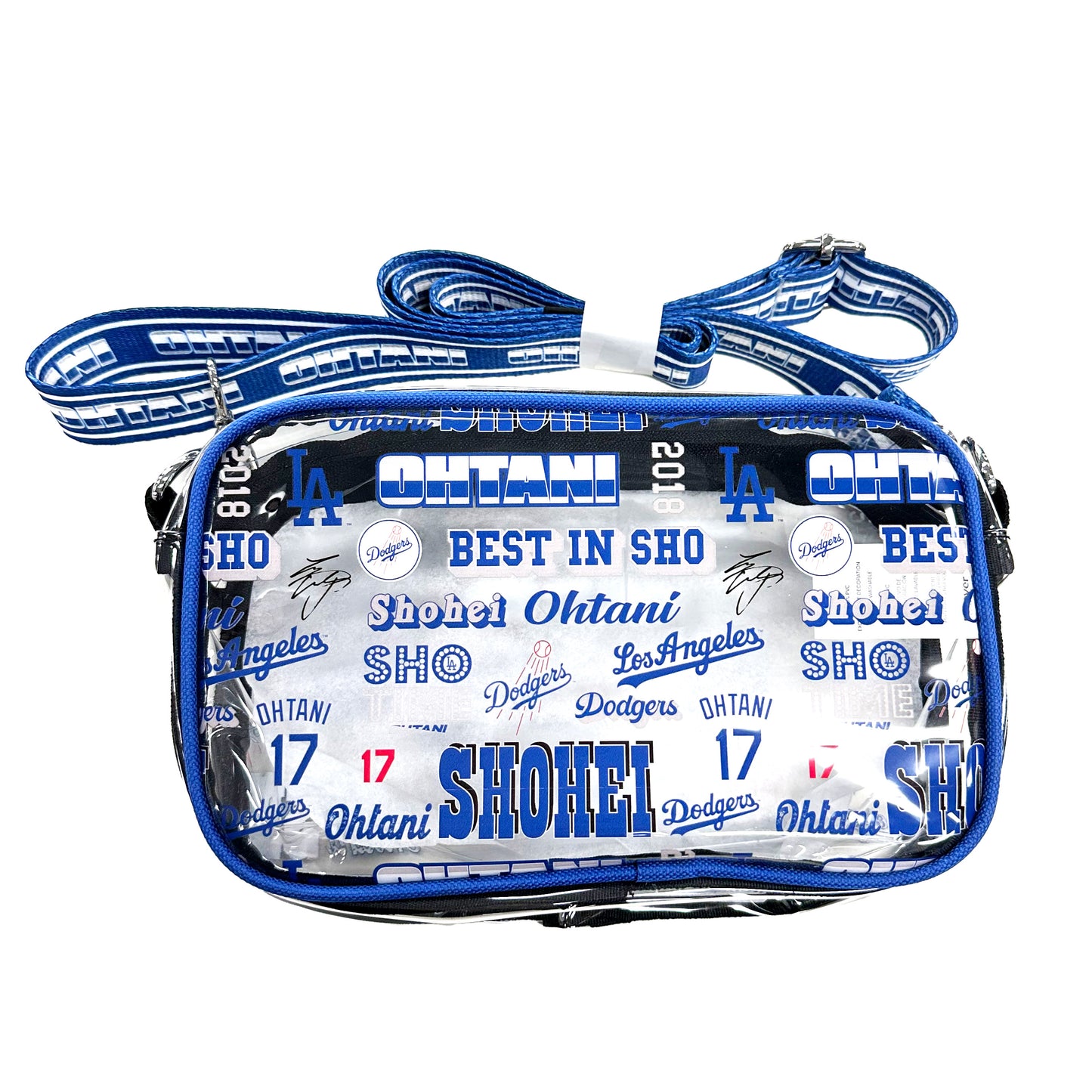 Los Angeles Dodgers Shohei Ohtani Repeat Retro Print Clear Crossbody Clear Bag
