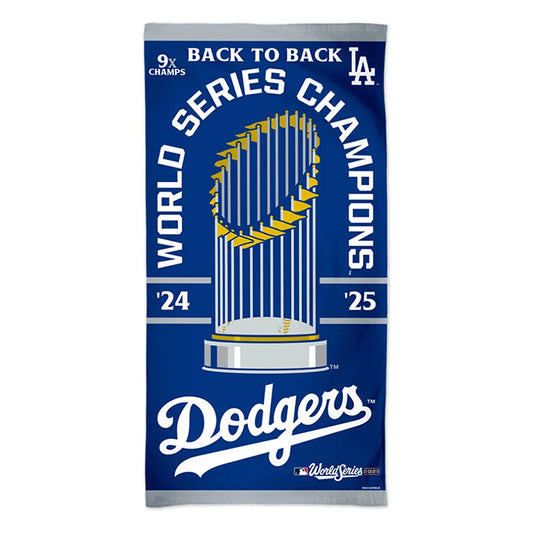 World Series Champions Los Angeles Dodgers Full Color Locker Room Towel With Back Imprint