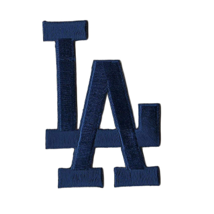 Los Angeles Dodgers LA Interlock Sleeve Patch, 3.60" Tall x 2.71" Wide, 100% Embroidery, Knife Cut to Shape, Collector Patch Backing