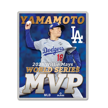 World Series Champions Collector Pin Jewelry Card Yoshinobu Yamamoto