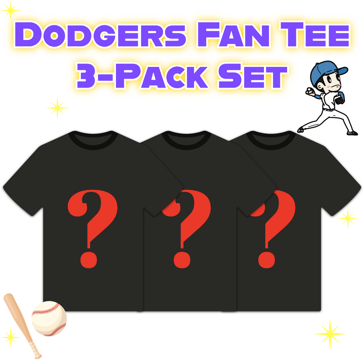 Dodgers Fan Tee 3-Pack Set